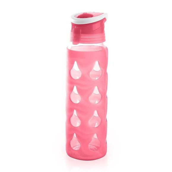 BINO 'Waterdrop' Glass Flip Top 22oz Water Bottle 22oz hot pink - Picture 1 of 3